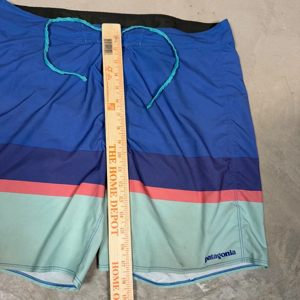 Patagonia Hydro Scivier Mens 36 Blue Colorblock‎ Board Shorts Swim Trunks